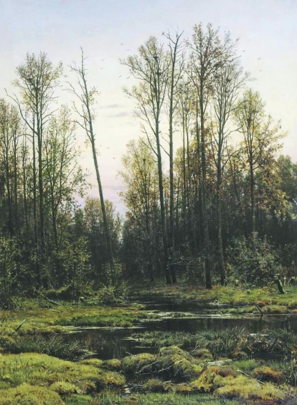 Forest in Spring 1884 by Ivan Shishkin | Oil Painting Reproduction