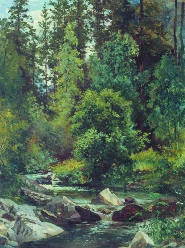 Forest River by Ivan Shishkin | Oil Painting Reproduction