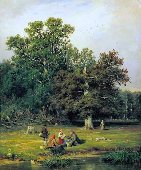 For Mushrooms 1870 by Ivan Shishkin | Oil Painting Reproduction