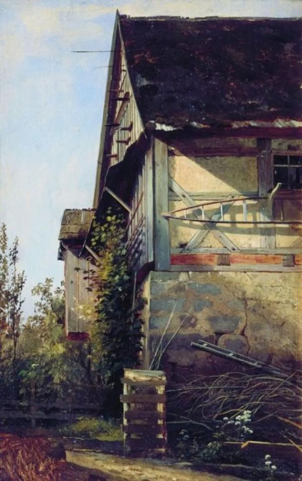 House in Dusseldorf 1865 by Ivan Shishkin | Oil Painting Reproduction