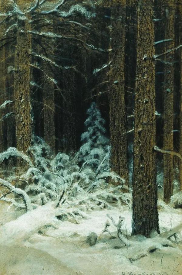 In the Winter 1883 by Ivan Shishkin | Oil Painting Reproduction
