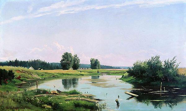 Landscape with a Lake 1886 by Ivan Shishkin | Oil Painting Reproduction