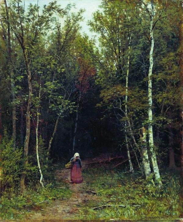 Landscape with Figure 1872 by Ivan Shishkin | Oil Painting Reproduction