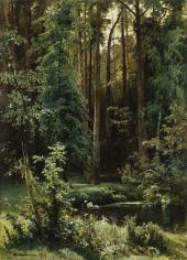 Landscape with Forest Lake 1889 By Ivan Shishkin