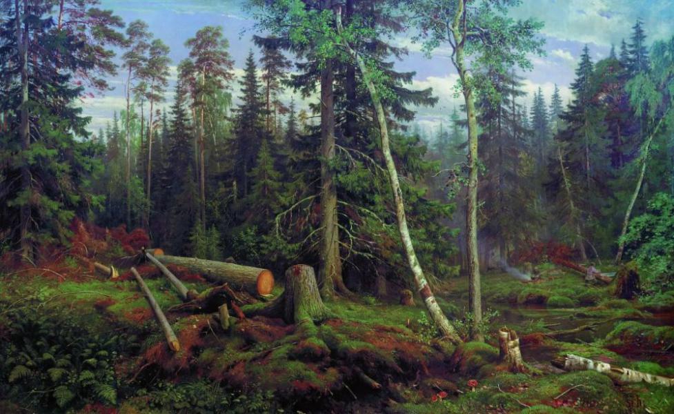 Logging 1867 by Ivan Shishkin | Oil Painting Reproduction