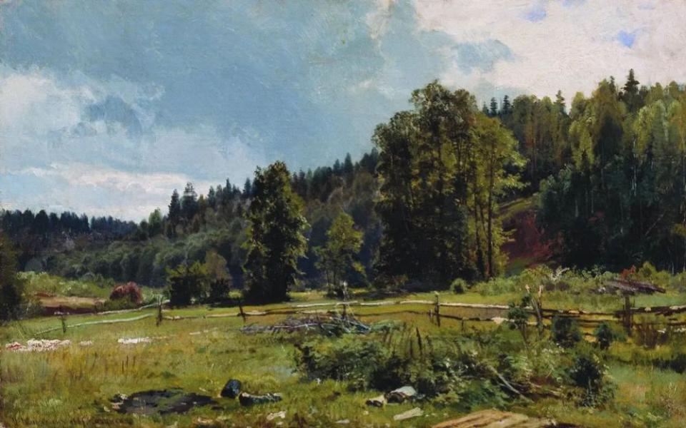 Meadow at the Forest Edge Siverskiy 1887 | Oil Painting Reproduction