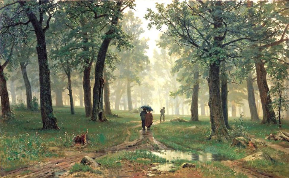 Rain in an Oak Forest 1891 by Ivan Shishkin | Oil Painting Reproduction