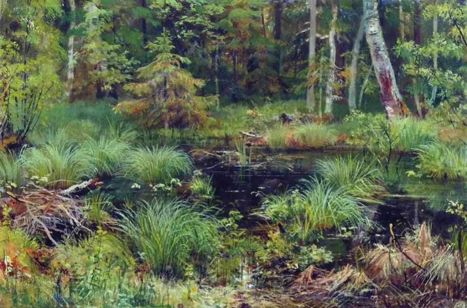 Spring in the Forest 1892 by Ivan Shishkin | Oil Painting Reproduction