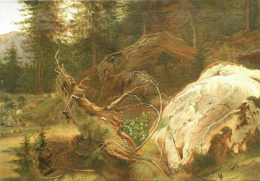 Stones in the Forest 1865 by Ivan Shishkin | Oil Painting Reproduction