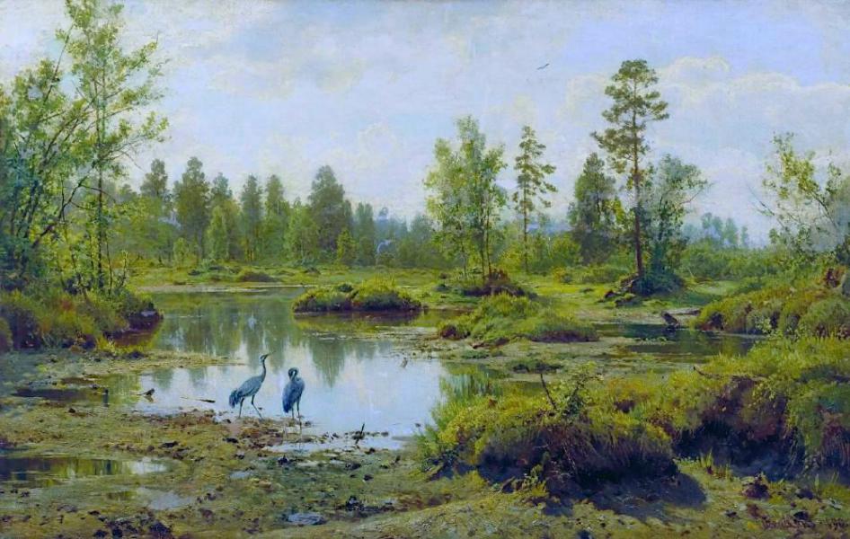 Swamp Polesie 1890 by Ivan Shishkin | Oil Painting Reproduction