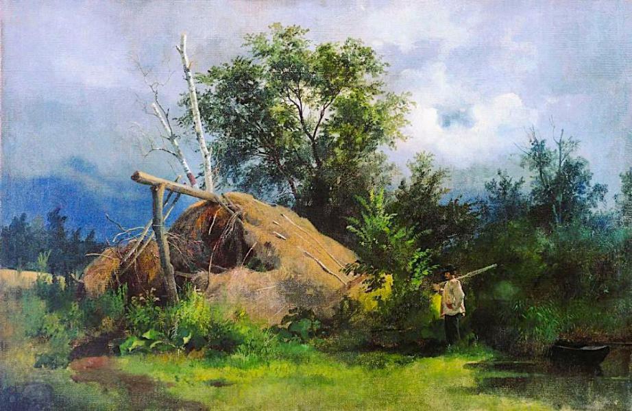 The Hut 1861 by Ivan Shishkin | Oil Painting Reproduction