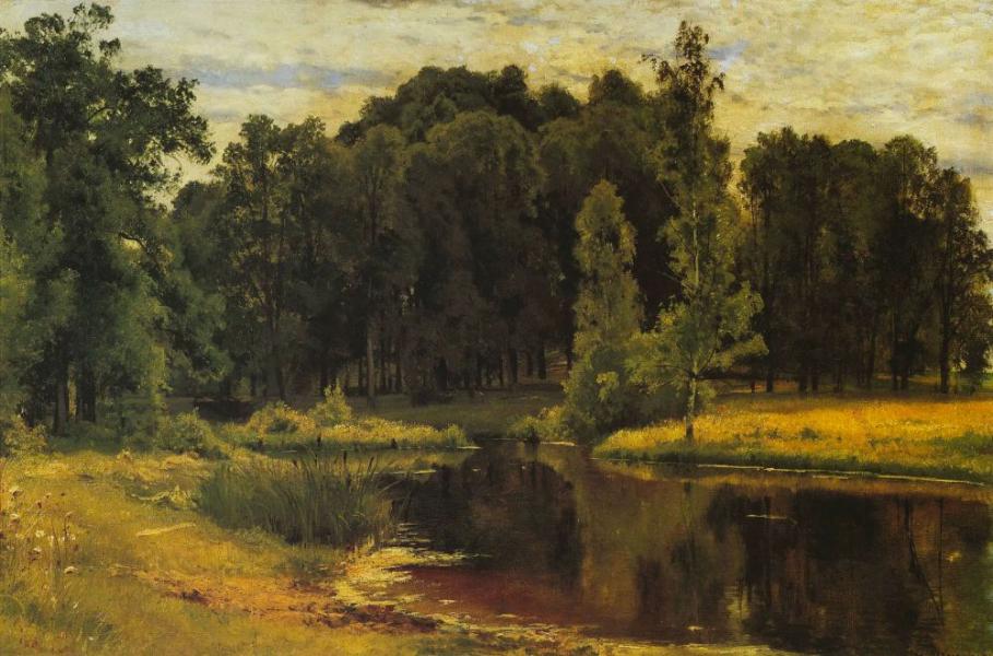 The Pond in the Old Park 1879 by Ivan Shishkin | Oil Painting Reproduction