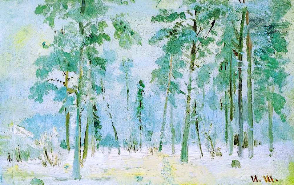 The Woods in Frost 1890 by Ivan Shishkin | Oil Painting Reproduction
