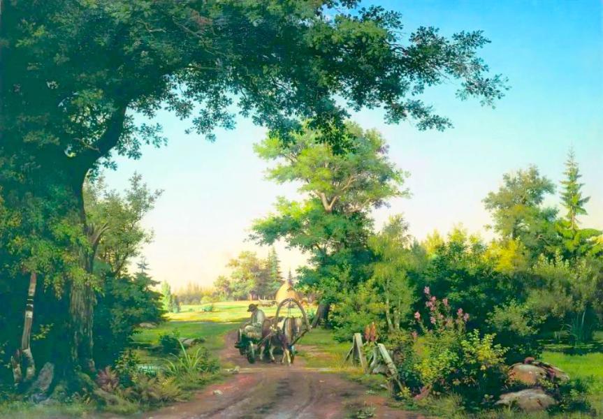 View in the Environs of Petersburg 1856 | Oil Painting Reproduction