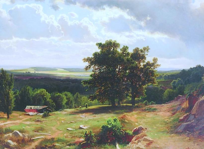 View Near Dusseldorf 1865 by Ivan Shishkin | Oil Painting Reproduction