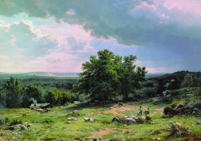View Near Dusseldorf II 1865 by Ivan Shishkin | Oil Painting Reproduction