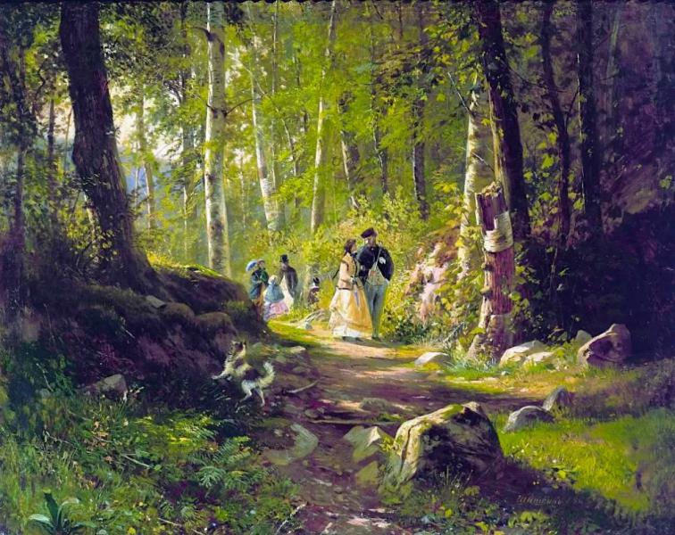 Walk in the Woods 1869 by Ivan Shishkin | Oil Painting Reproduction