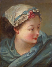 Head of a Young Woman By Francois Boucher