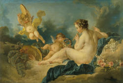 Seated Nymph with Flutes By Francois Boucher