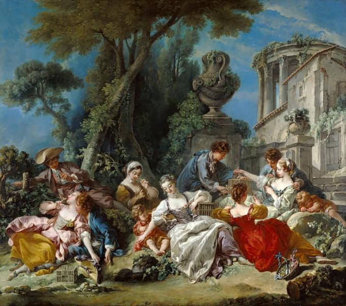 The Bird Catchers 1748 by Francois Boucher | Oil Painting Reproduction
