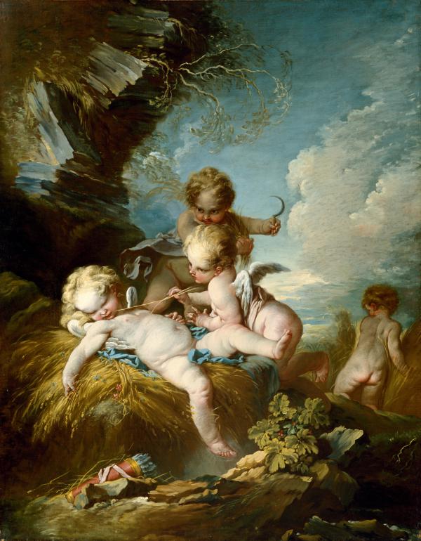 The Cherub Harvesters by Francois Boucher | Oil Painting Reproduction