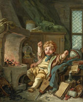 The Little Alchemist or an Allegory of Chemistry By Francois Boucher