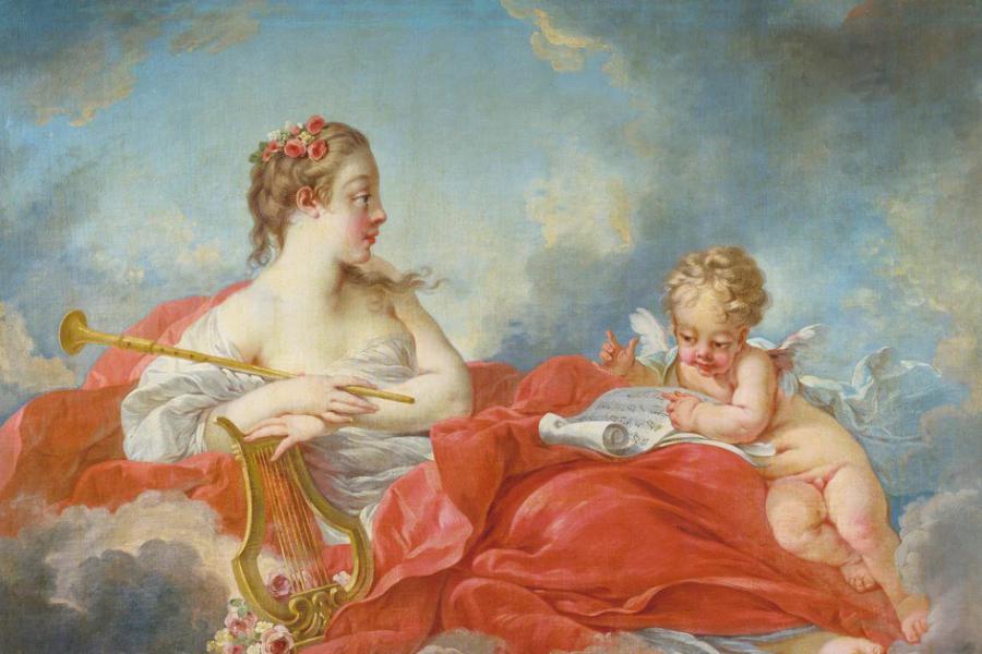 The Muse of Love Poetry by Francois Boucher | Oil Painting Reproduction