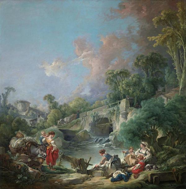 Washer Women by Francois Boucher | Oil Painting Reproduction