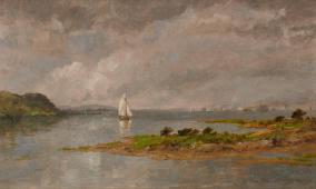 On the Hudson 1890 By Jasper Francis Cropsey