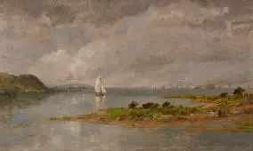 On the Hudson 1890 By Jasper Francis Cropsey