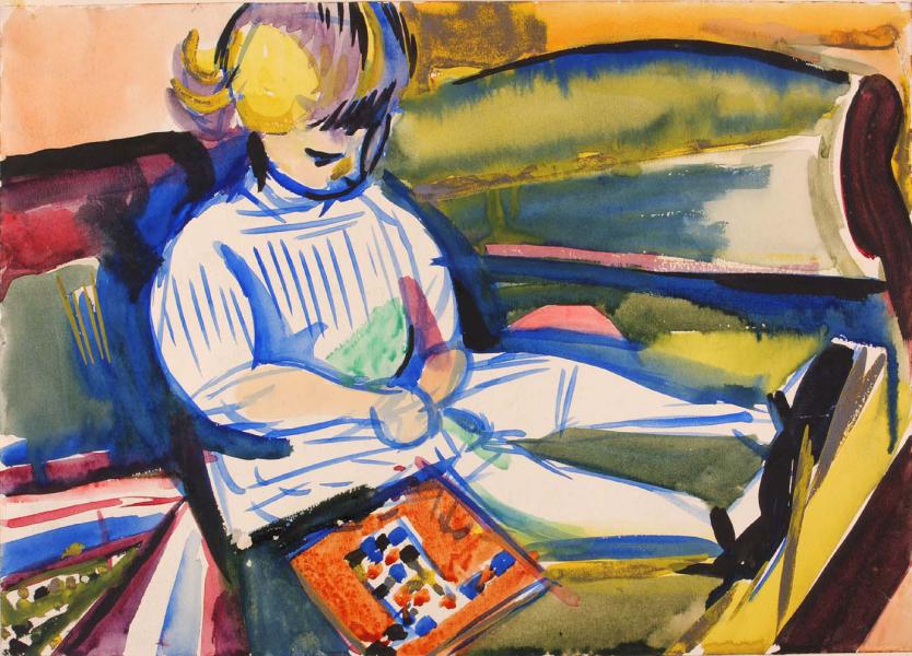Child On Sofa 1970 by Henry Lyman Sayen | Oil Painting Reproduction