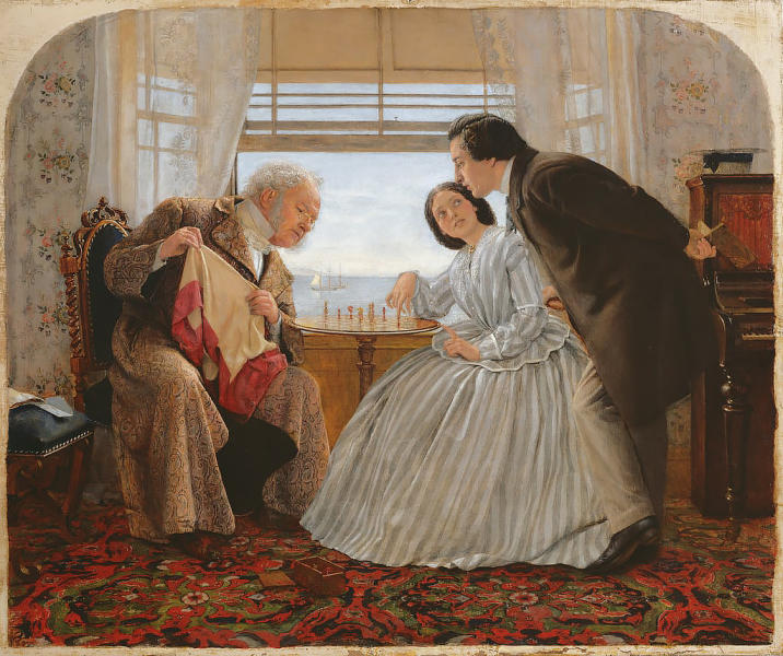 The Chess Players 1860 by Joseph Clark | Oil Painting Reproduction