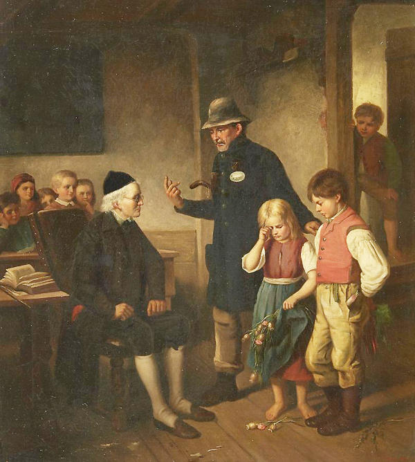 Before The Schoolmaster by Joseph Clark | Oil Painting Reproduction