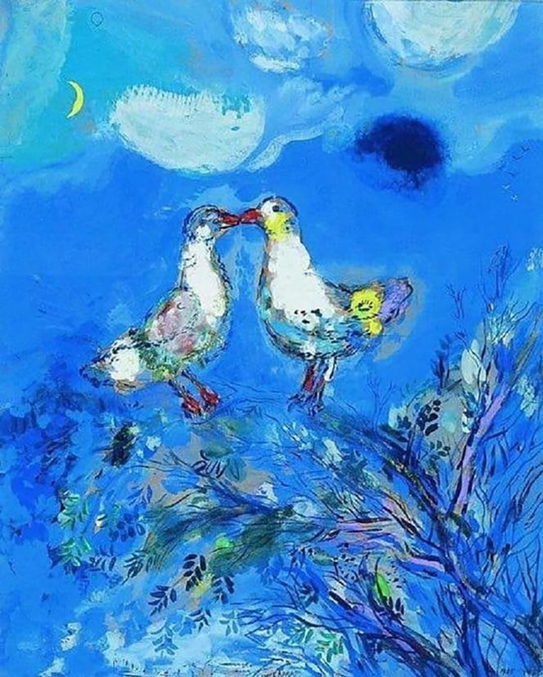 Two Pigeons by Marc Chagall | Oil Painting Reproduction