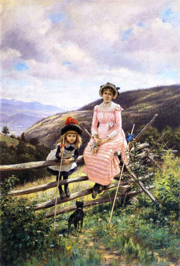 Miss X and Sister by Edward Lamson Henry | Oil Painting Reproduction