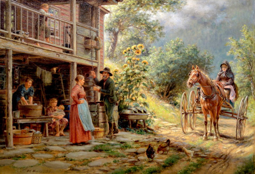 Off the Main Road by Edward Lamson Henry | Oil Painting Reproduction