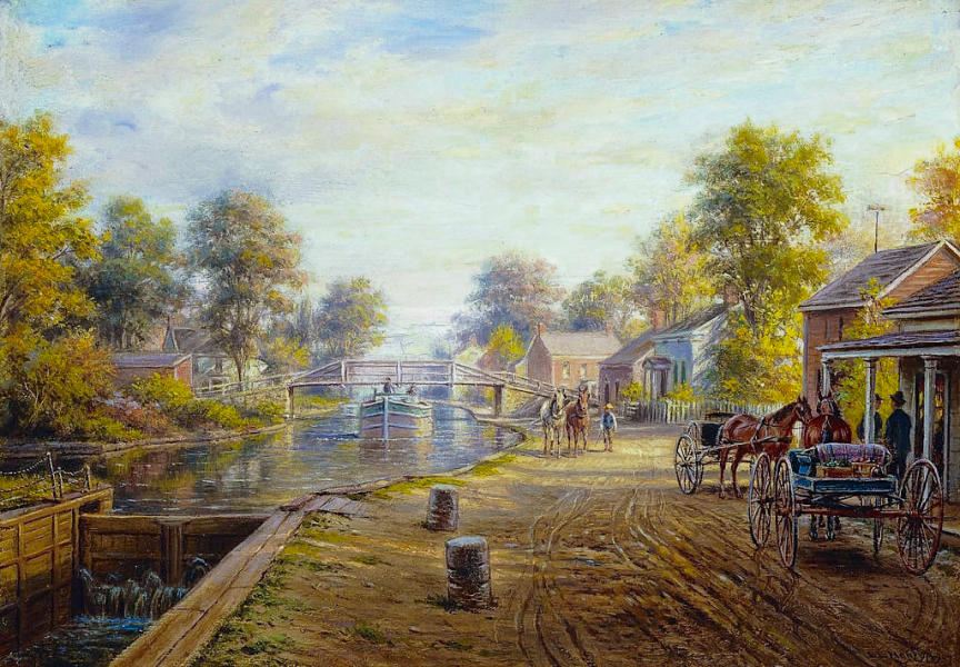 Scene Along the Delaware and Hudson Canal 1907 | Oil Painting Reproduction