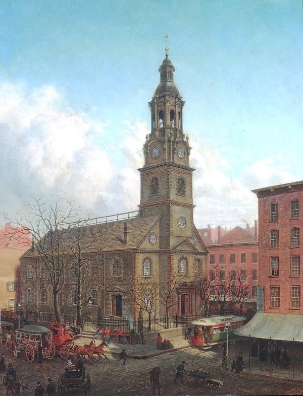 The North Dutch Church Fulton and William Streets New York 1869 | Oil Painting Reproduction