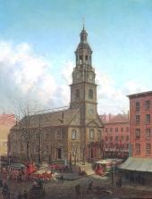 The North Dutch Church Fulton and William Streets New York 1869 By Edward Lamson Henry