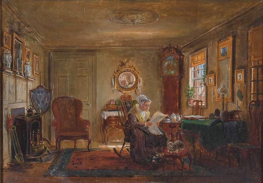 The Sitting Room 1870 by Edward Lamson Henry | Oil Painting Reproduction
