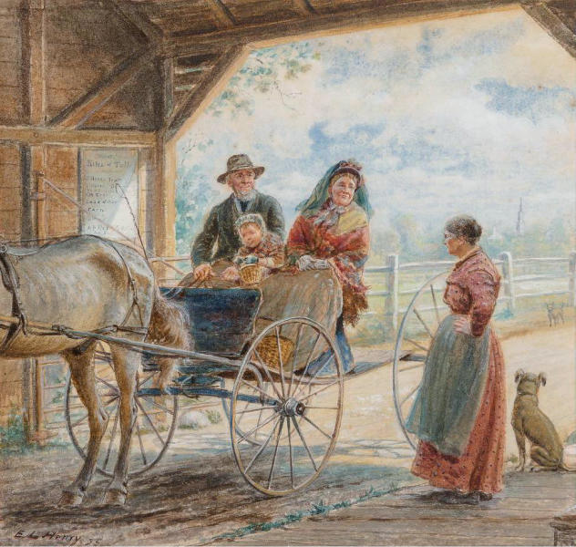The Toll Booth 1895 by Edward Lamson Henry | Oil Painting Reproduction