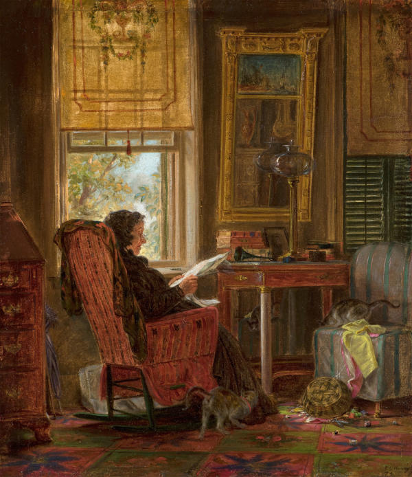 Totally Absorbed 1874 by Edward Lamson Henry | Oil Painting Reproduction