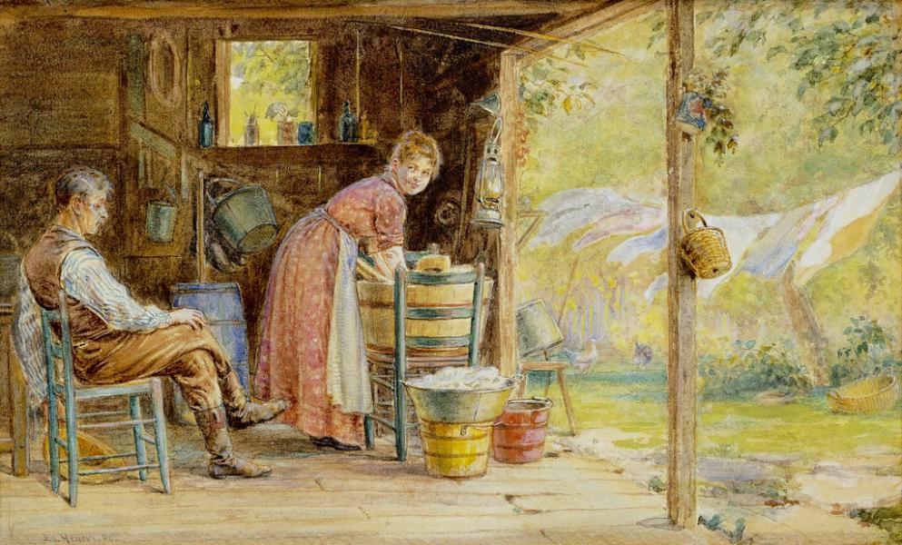 Wash Day 1890 by Edward Lamson Henry | Oil Painting Reproduction