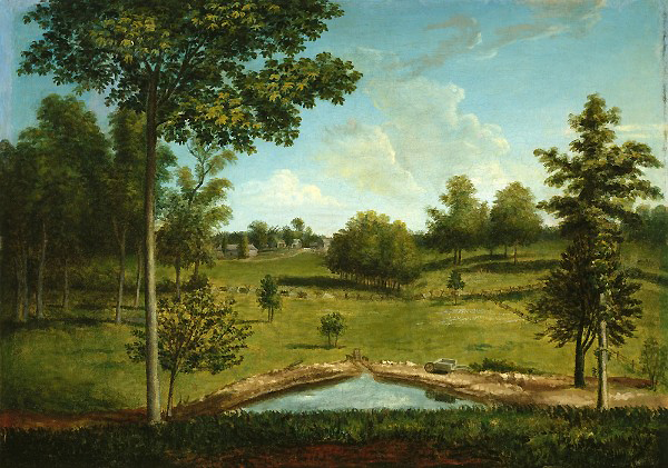 Landscape Looking Toward Sellers Hall from Mill Bank | Oil Painting Reproduction