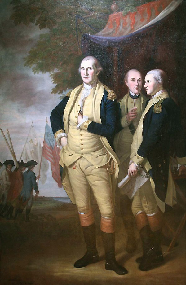 Washington Lafayette & Tilghman at Yorktown | Oil Painting Reproduction