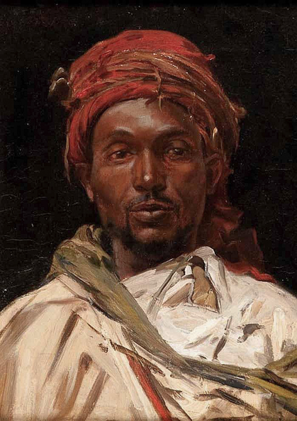 Arab in a Red Headscarf by Jose Silbert | Oil Painting Reproduction