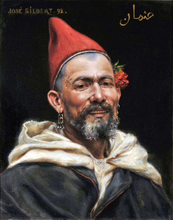 Man with Pierced Ear and Red Hat | Oil Painting Reproduction