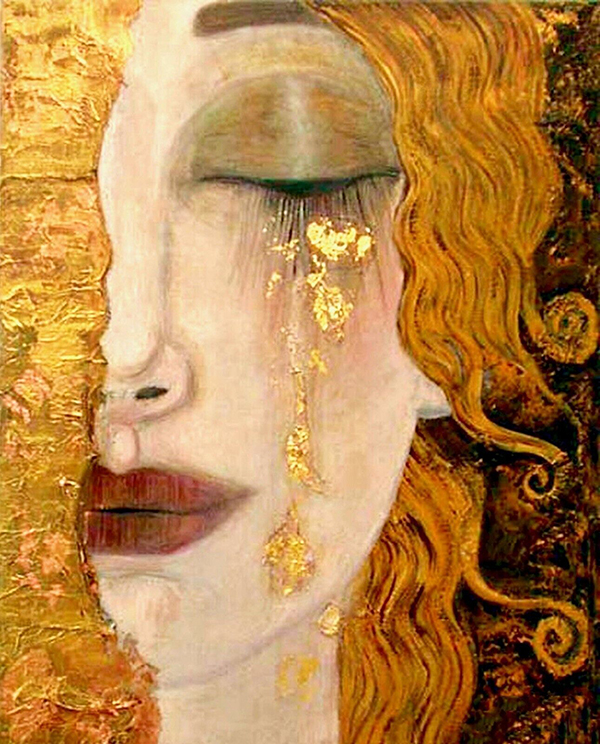 Golden Tears Inspired by Gustav Klimt | Oil Painting Reproduction