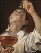 Boy Drinking By Annibale Carracci