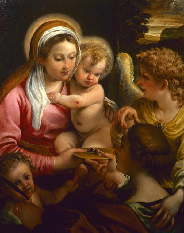 Madonna and Child with Saint Lucy The Infant Saint John The Baptist and an Angel | Oil Painting Reproduction